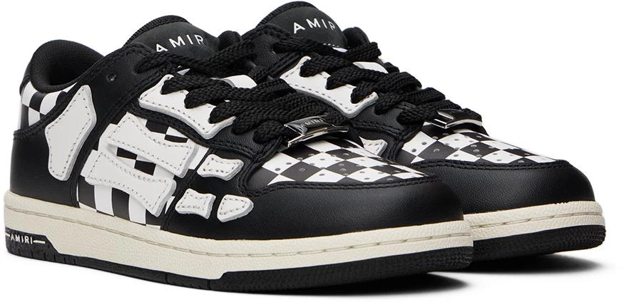 Amiri Checkered Skel Amiri Skel Toe Lace Up Kids Black White