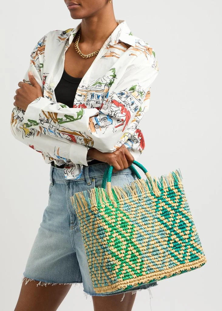 Sensi Studio Canasta fringed woven straw tote  5