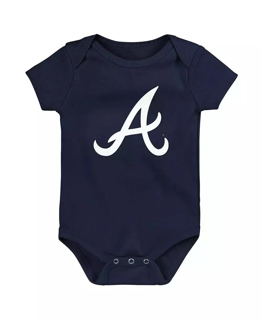 Outerstuff Newborn and Infant Boys and Girls Navy Atlanta Braves Primary Team Logo Bodysuit 1