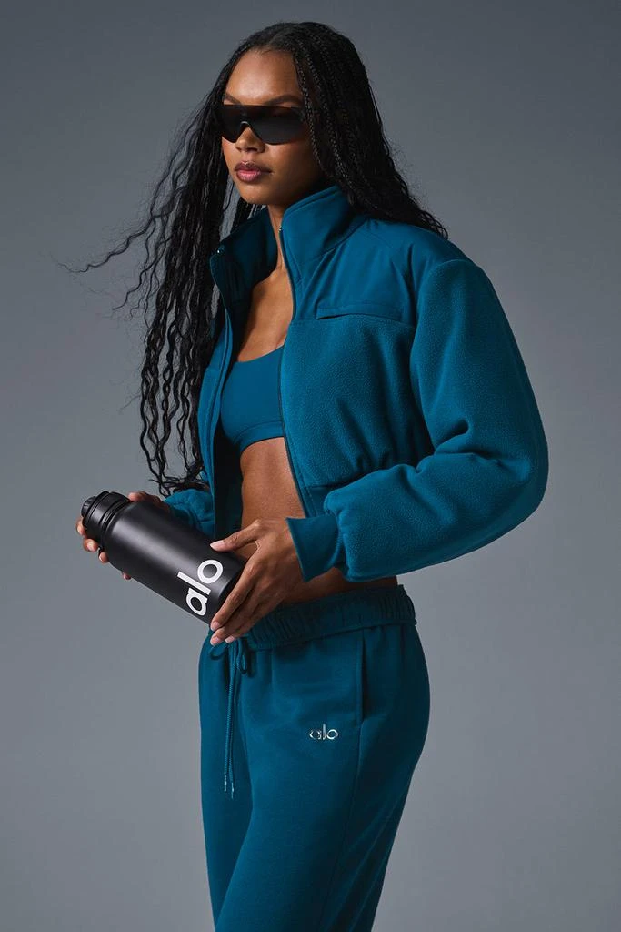 Alo Polar Fleece Cropped Wintry Mix Jacket - Eclipse Blue - Jackets - Free  Shipping - BeyondStyle