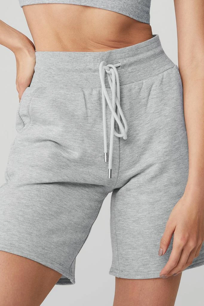 Alo Yoga High-Waist Easy Sweat Short - Athletic Heather Grey 4