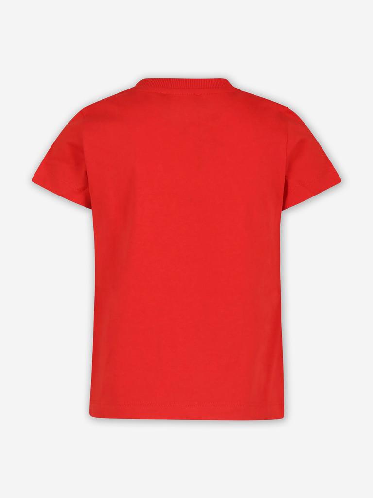 Moschino Moschino Kids Teddy Bear Logo T-Shirt in Red