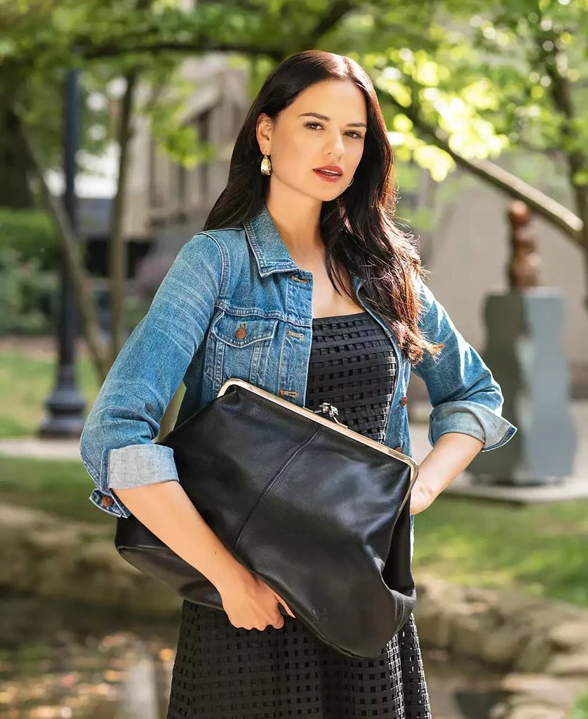 Patricia Nash Serafina Large Leather Kisslock Bag 1
