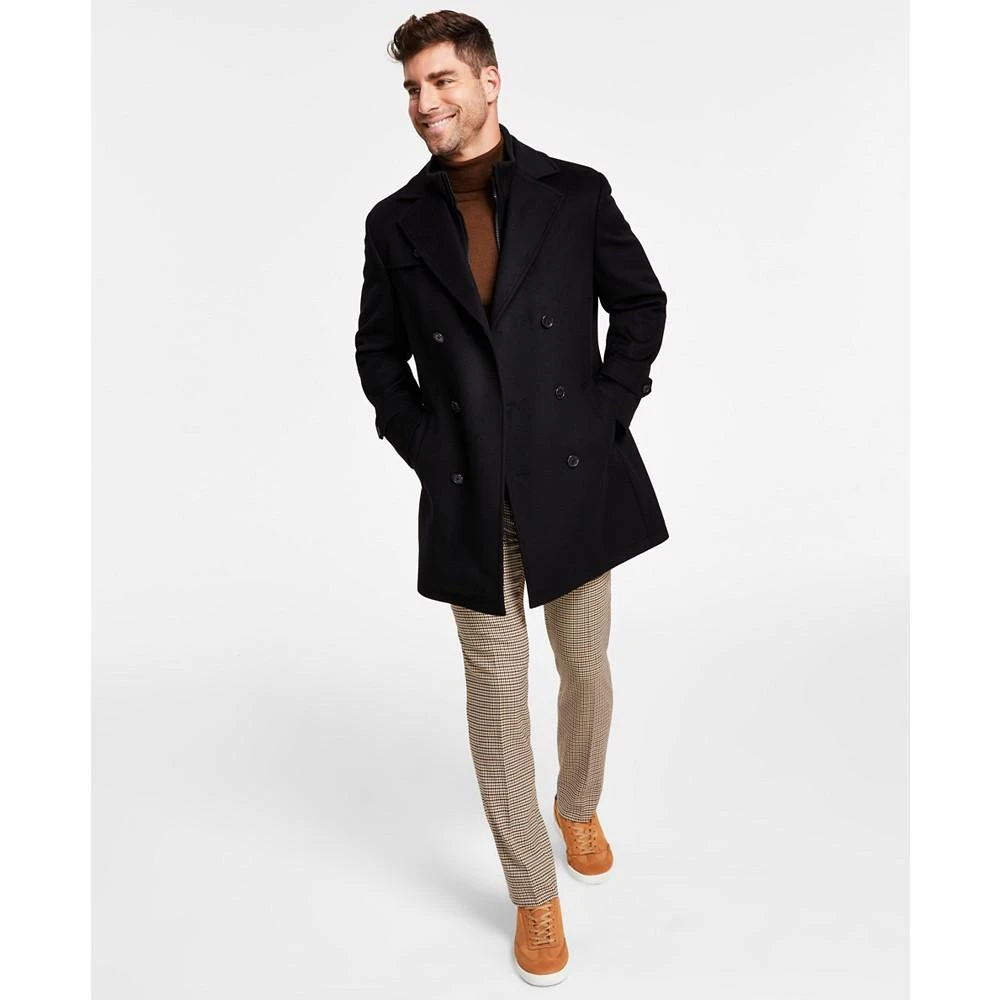 Lauren Ralph Lauren Men's Classic-Fit Navy Solid Double-Breasted Overcoat with Attached Bib 1