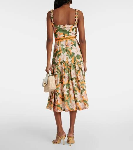 Agua by Agua Bendita Nispero floral linen midi dress 3