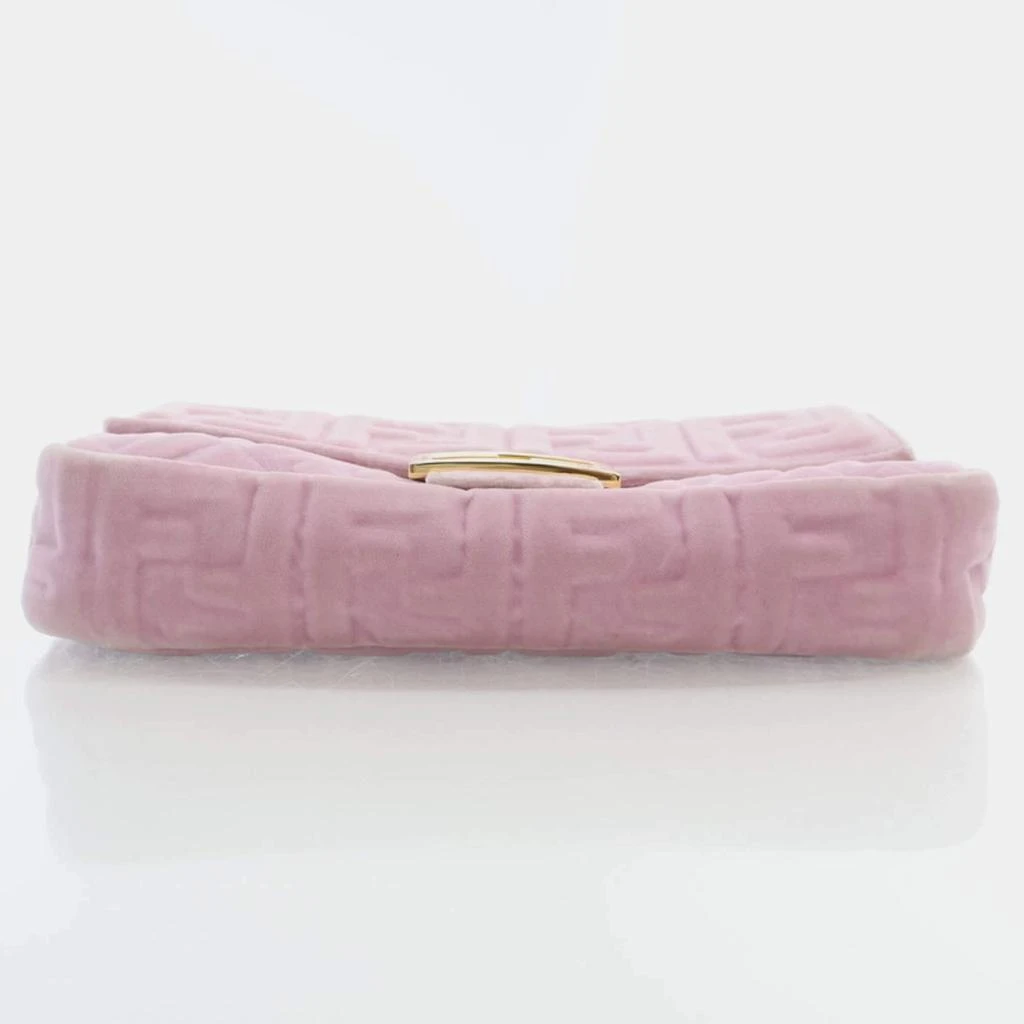 Fendi Fendi Rosa Confetti Velvet FF Embossed Baguette Shoulder Bags 5