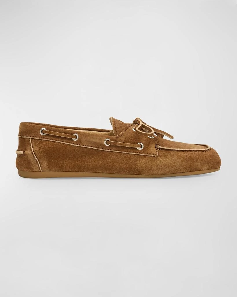 Miu Miu Suede Lace-Up Moccasins 1