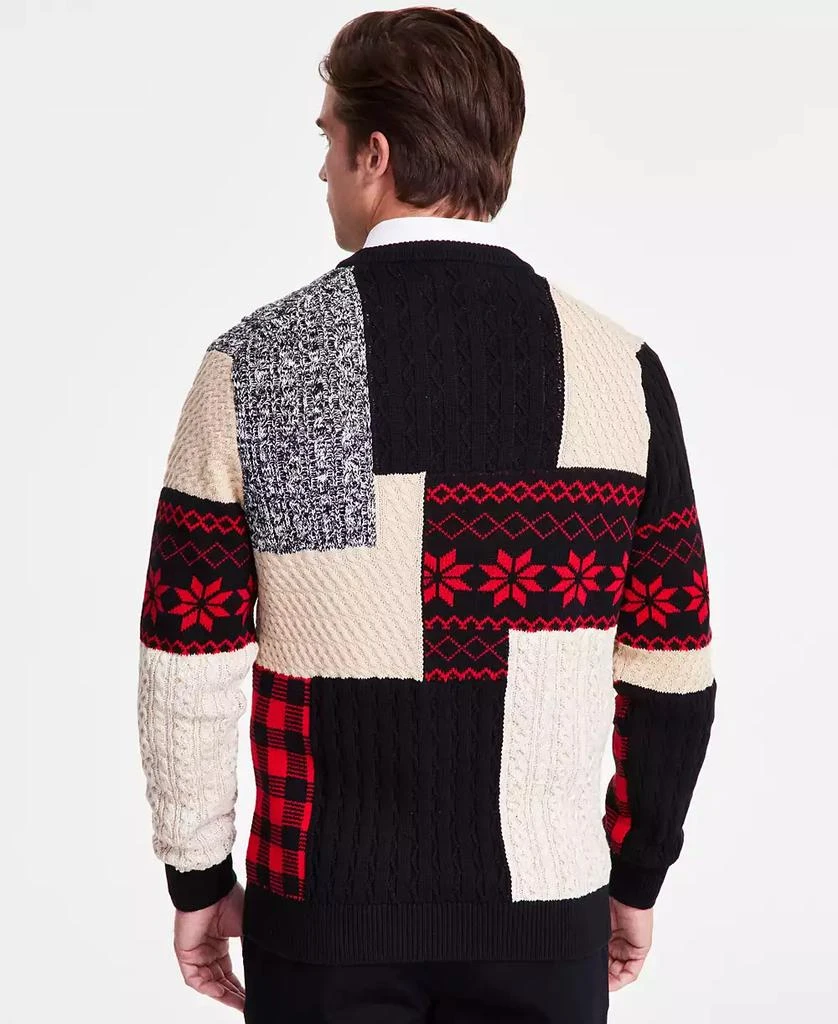 Club Room Men's Jacquard Patchwork Crewneck Sweater, Exclusively at Macy's 3