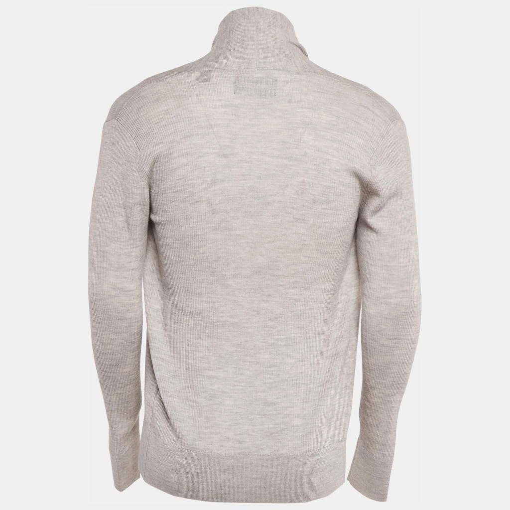 ALL SAINTS All Saints Grey Marl Wool Rib Knit Open Front Cardigan S 2