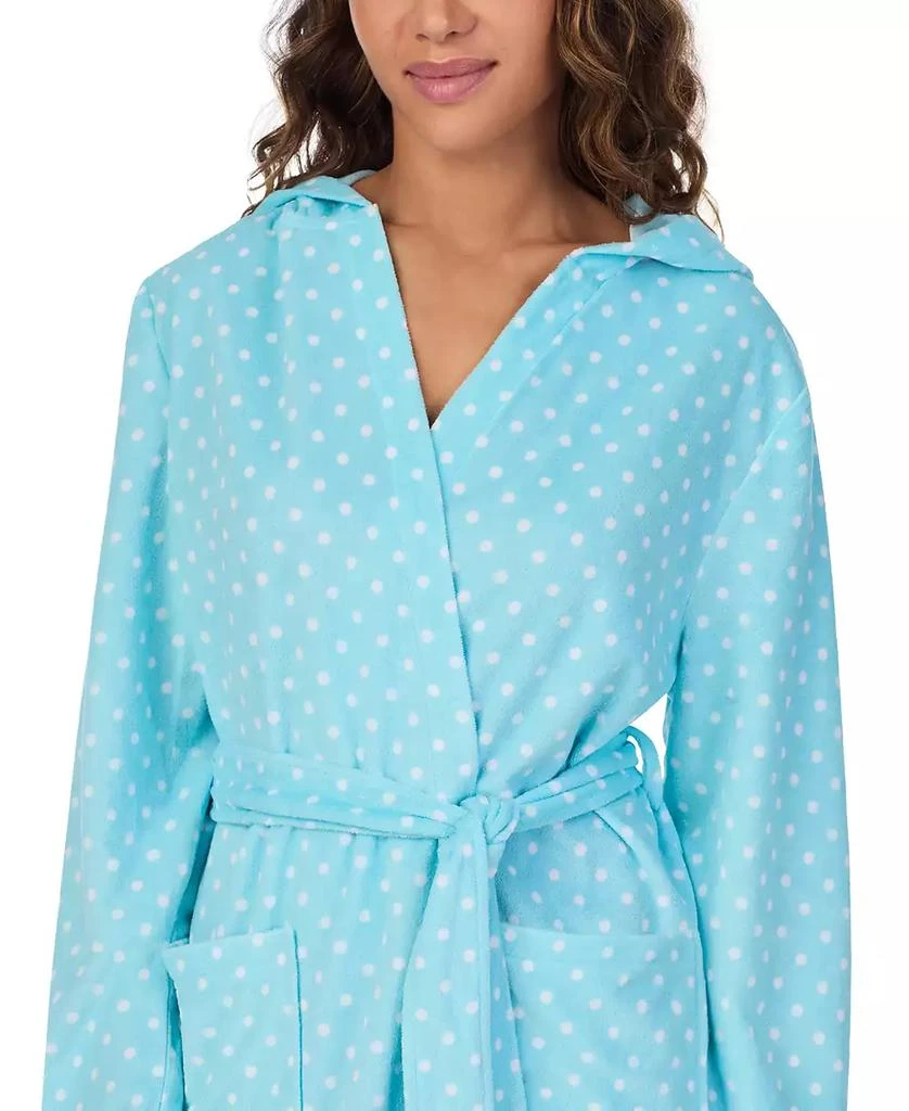 Cuddl Duds Cuddl Dud Women's Short Long-Sleeve Hooded Wrap Robe 4
