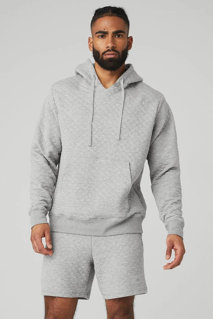 Alo Quilted Stadium Hoodie - Athletic Heather Grey 1