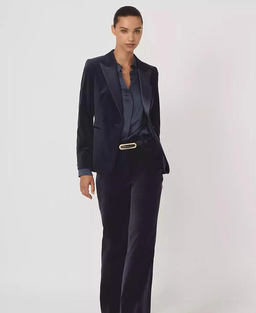 REISS Women's Verda Cotton Velvet Tuxedo Blazer 4
