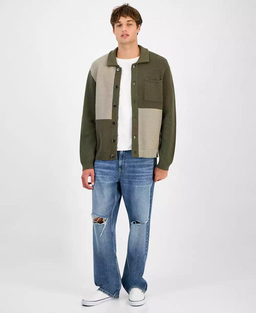 Sun + Stone Men's Colorblocked Cardigan, Macy's Exclusive