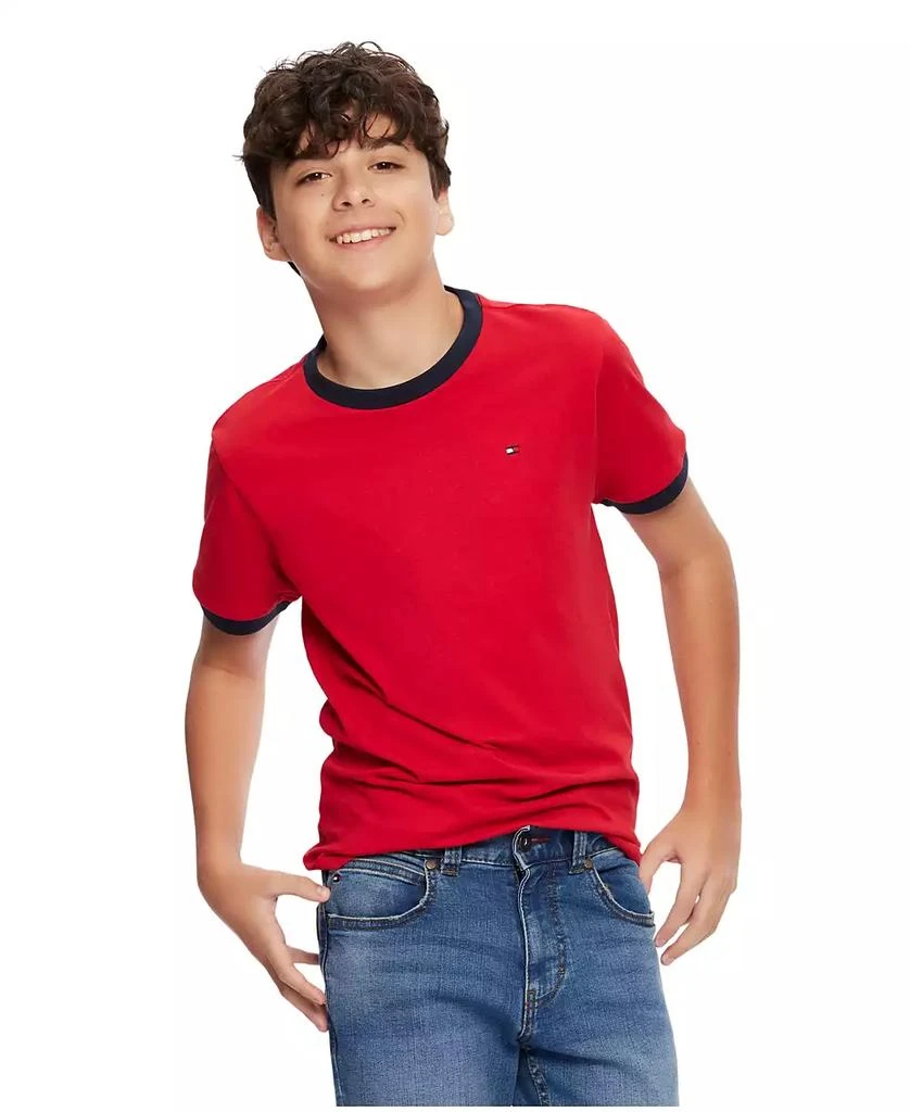 Tommy Hilfiger Big Boys Contrast Trim Embroidered Logo Ken Tee 2
