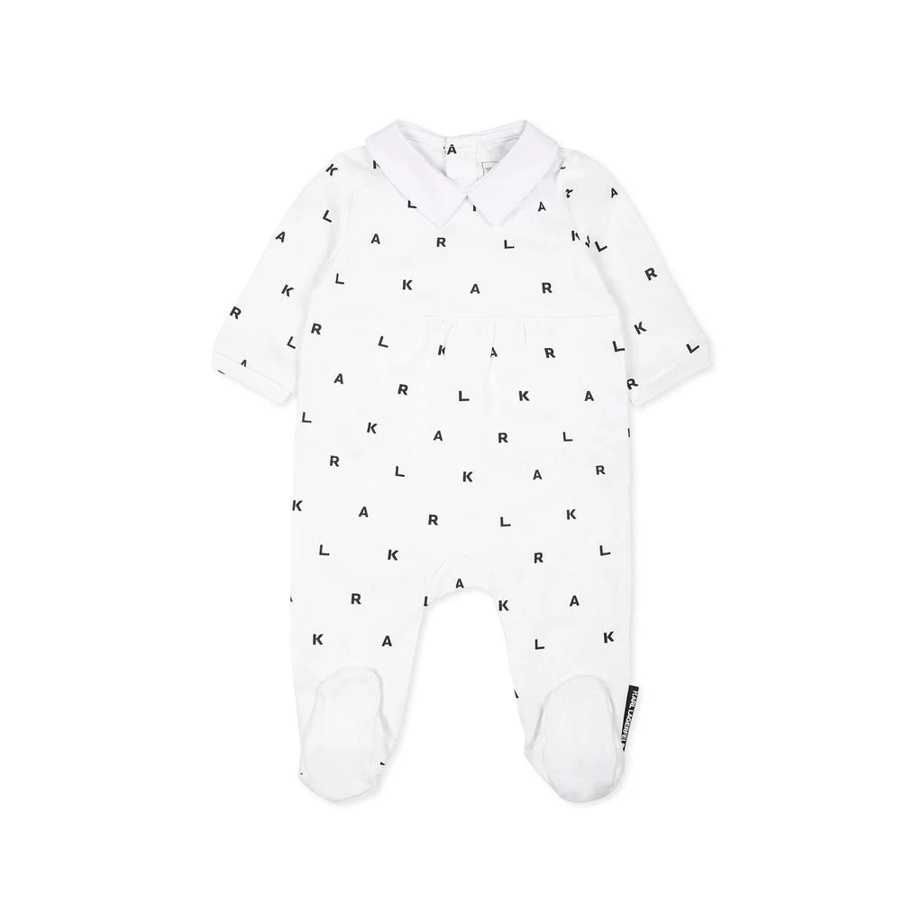 Karl Lagerfeld Paris White Babygrow Suit For Babykids With Logo 2