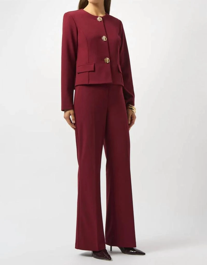 JOSEPH RIBKOFF Formal Round Neck Blazer In Merlot 2