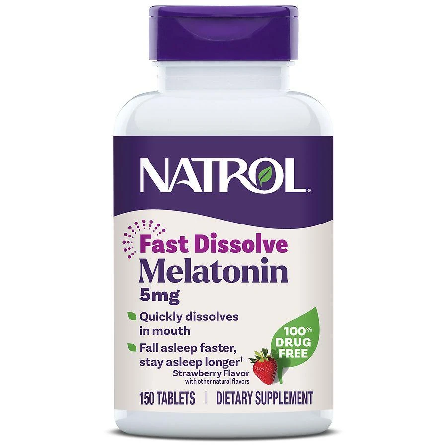 Natrol Fast Dissolve Melatonin 5 mg, Sleep Support for Adults Strawberry 1