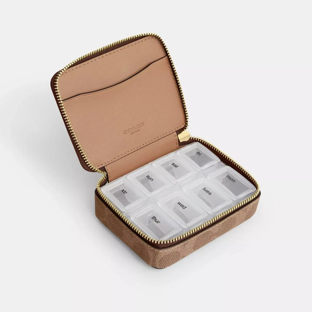 Coach Weekly Pill Box In Signature Canvas 2