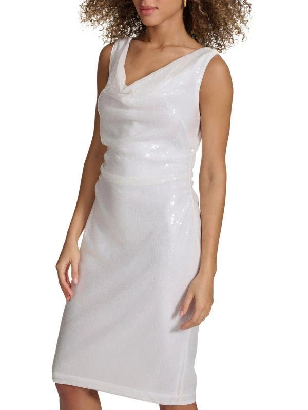 Kensie Sequin Cowlneck Midi Dress 3