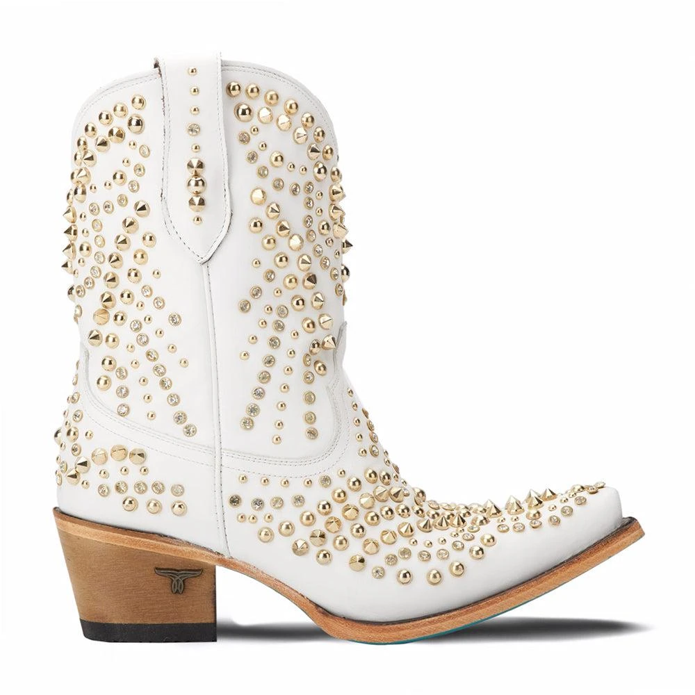 LANE Dolly Studded Snip Toe Cowboy Booties 1