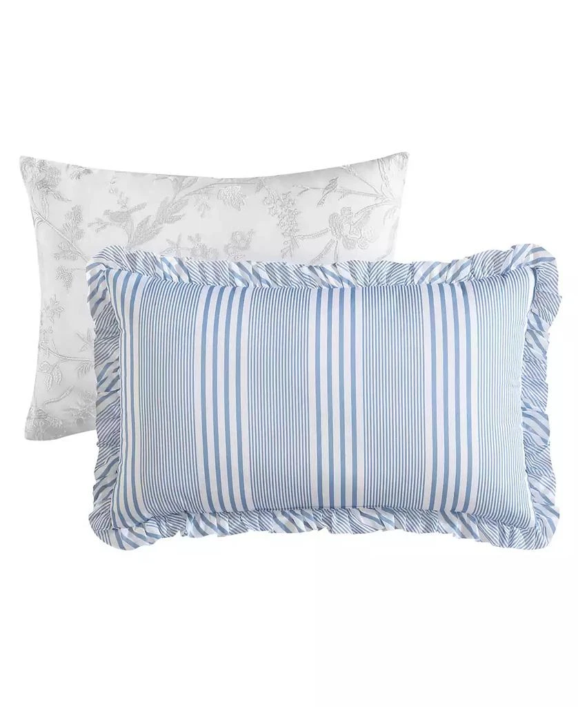 Laura Ashley Branch Toile Cotton Reversible 7 Piece Comforter Set, King 9