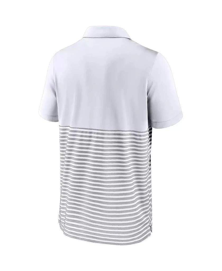 NIKE Men's White/Gray Detroit Tigers Home Plate Striped Polo Shirt 2