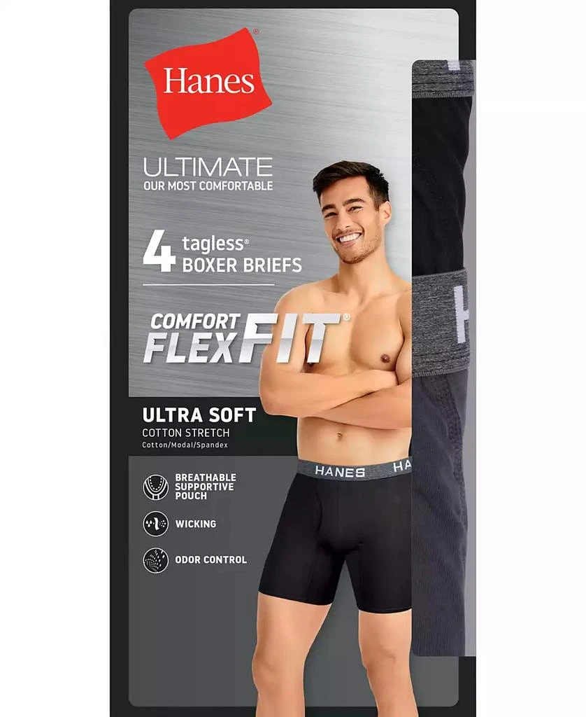 Hanes Men's Ultimate® ComfortFlex Fit® 4-Pk. Moisture-Wicking Mesh Boxer Briefs 3