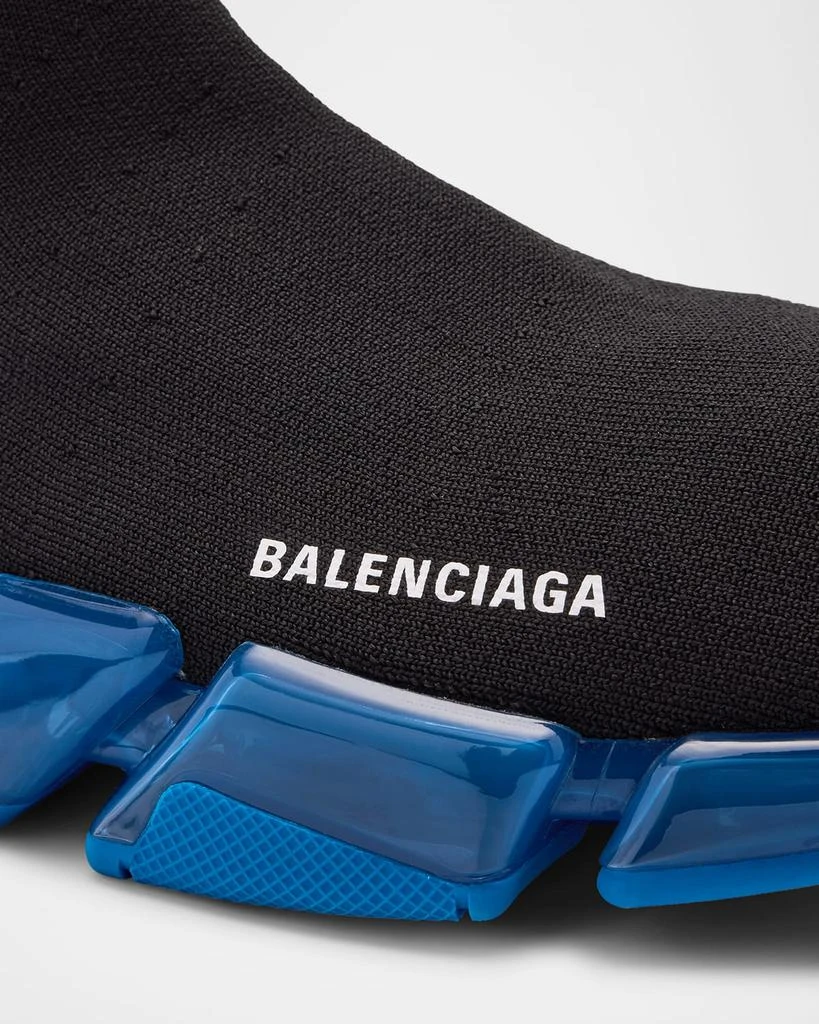 Balenciaga Men's Speed 2.0 Clear-Sole Knit Runner Sneakers 6