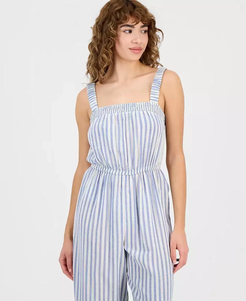 And Now This Petite Cotton Smocked-Waist Jumpsuit, Macy
s Exclusive 3