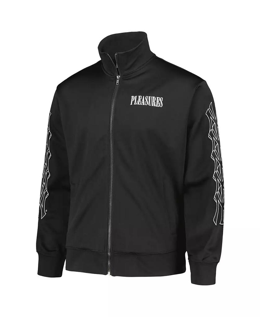 Pleasures Men's Black New York Yankees Pitcher Full-Zip Track Jacket