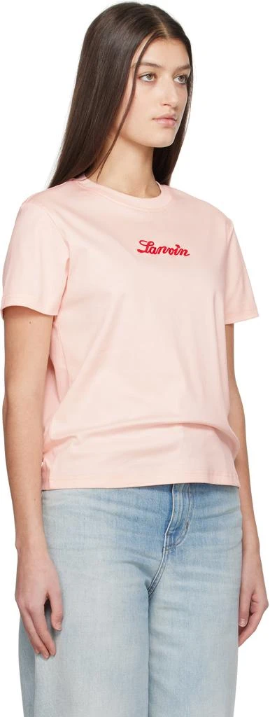 Lanvin Pink 'Lanvin' Embroidered T-shirt 2