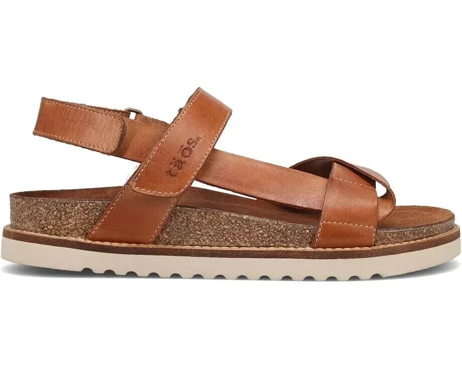 taos Taos Sideways SDW-8372-CARA Women's US 7 Caramel Leather Comfort Sandals KHD1109 2