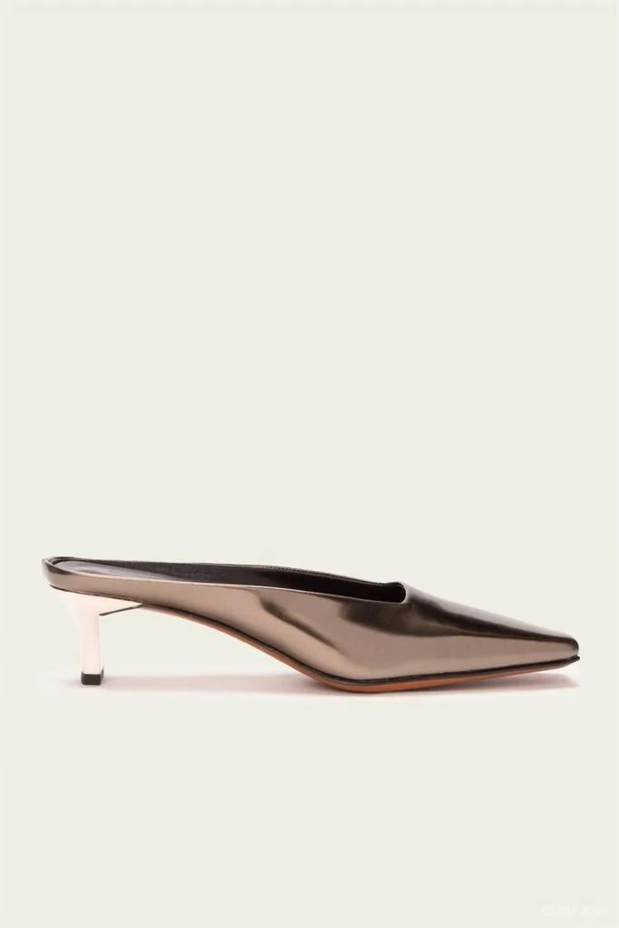 Clergerie Women Sia Square Toe Mule In Gloss Metallic Gobi 2