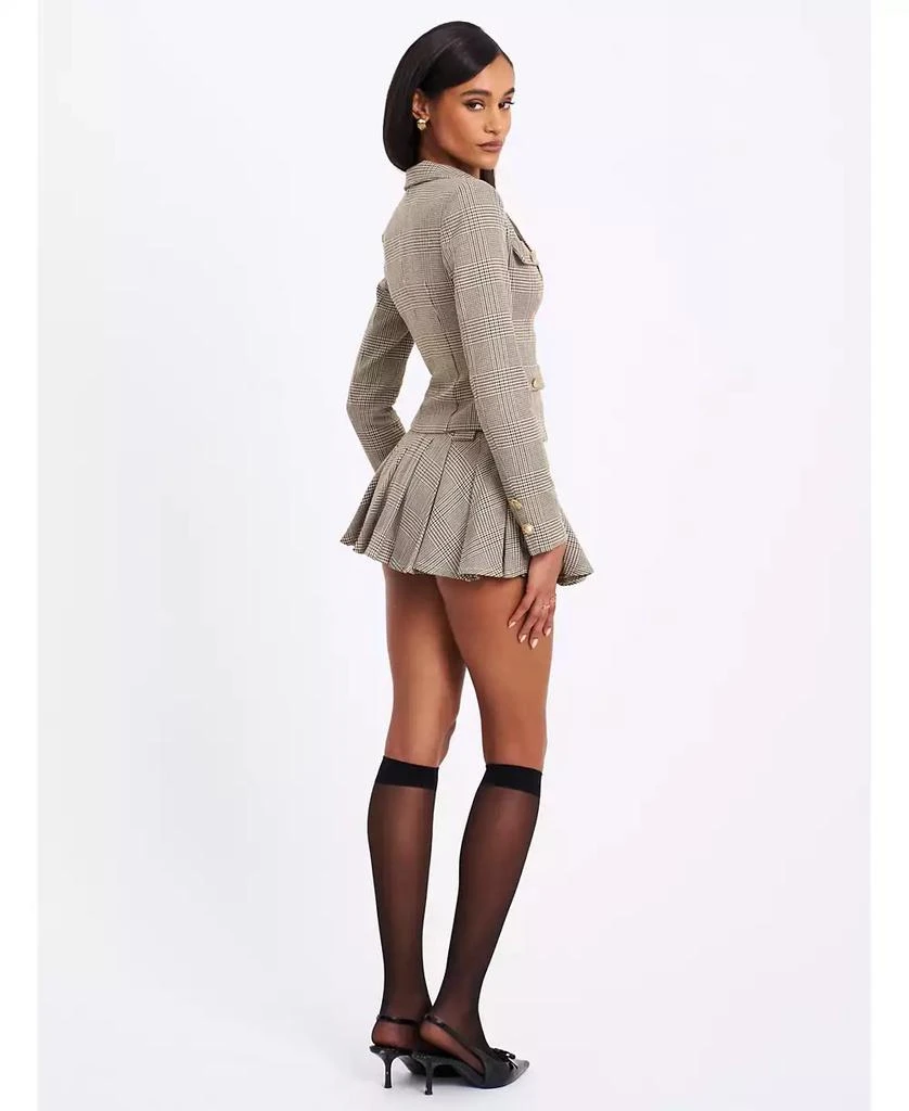 Miss Circle Women's Oakley Brown Plaid Preppy Style Blazer Jacket 8