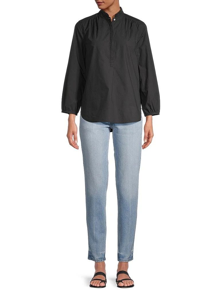 Birds of Paradis Sara B Ruffled Cotton Henley Shirt 2