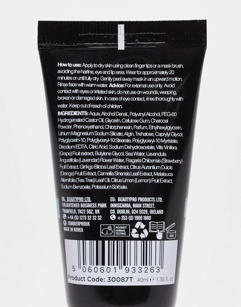 BARBER PRO BARBER PRO Face Putty Peel Off Mask Tube 40ml 2