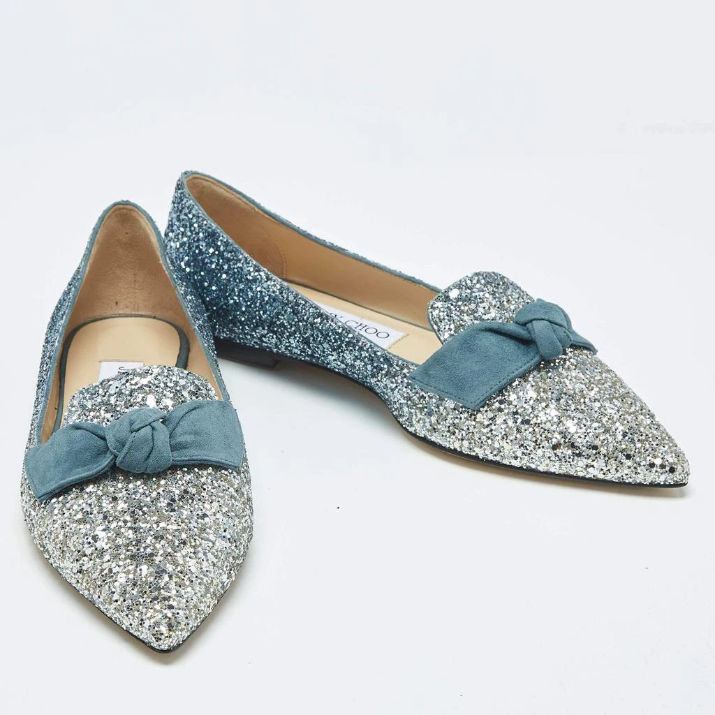 Jimmy Choo Ombre Blue Glitter Gabie Ballet Flats Size 36.5  display picture 1