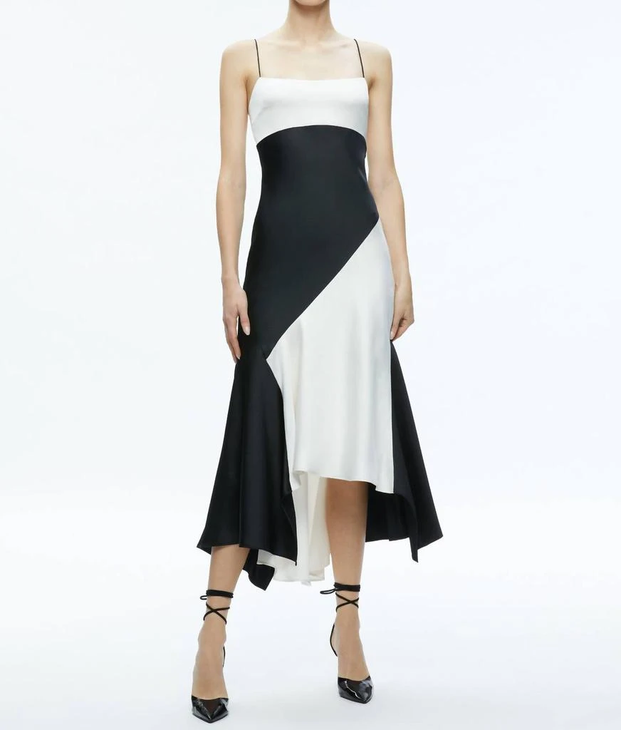 kerr lace trim asymmetrical slip midi dress Lace Trim Sculpting Floral-Print Midi Dress main image 1