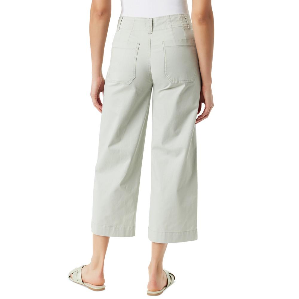 Gloria Vanderbilt Women's Shape Effect Tummy Sculpt Patch-Pocket Cropped Wide-Leg Jeans