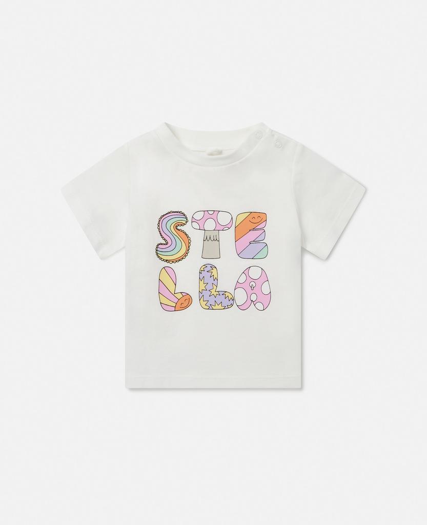 Stella McCartney Stella McCartney - Stella Woodland Lettering Crewneck T-Shirt, White, Size: 18m