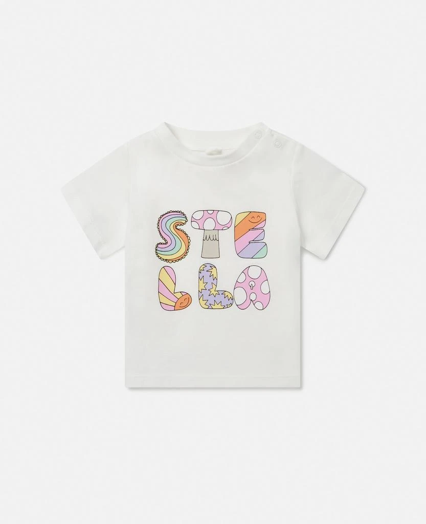 Stella McCartney Stella McCartney - Stella Woodland Lettering Crewneck T-Shirt, White, Size: 12m 1
