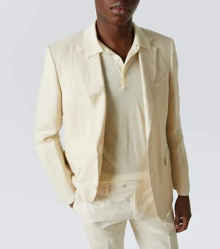 LARDINI Knitted wool, silk, and cashmere polo shirt 5