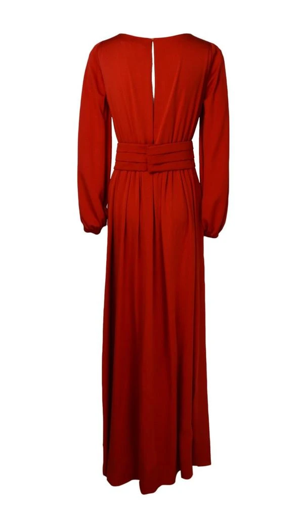 mini dress nude Bebe Women's Blouson Sleeve Ruched Midi Dress