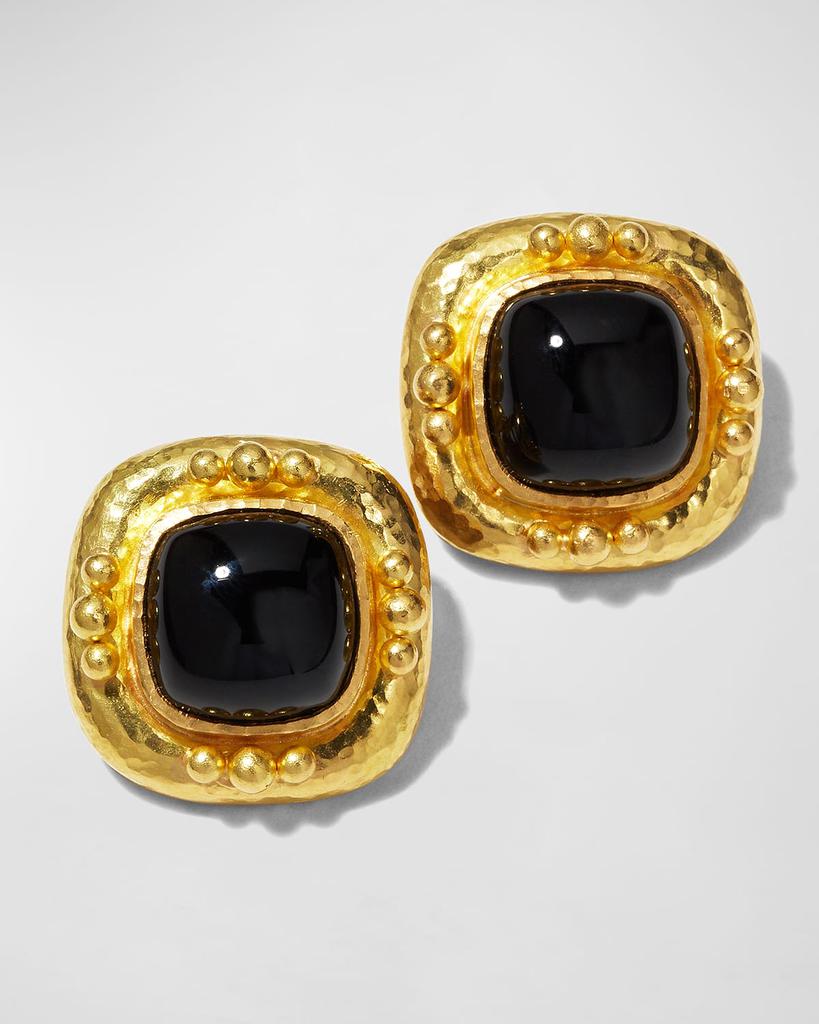 Elizabeth Locke 19K Black Onyx Convertible Earrings