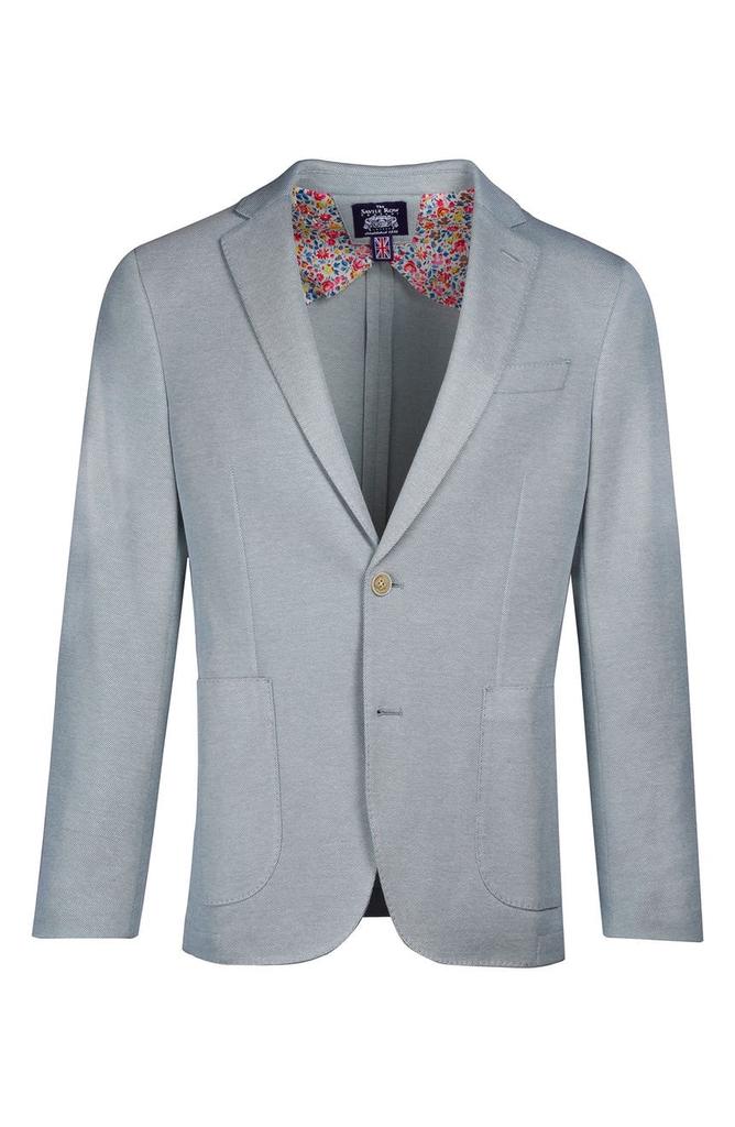 SAVILE ROW CO Green Knit Blazer