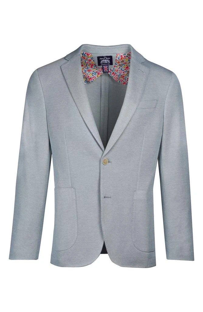SAVILE ROW CO Green Knit Blazer 1