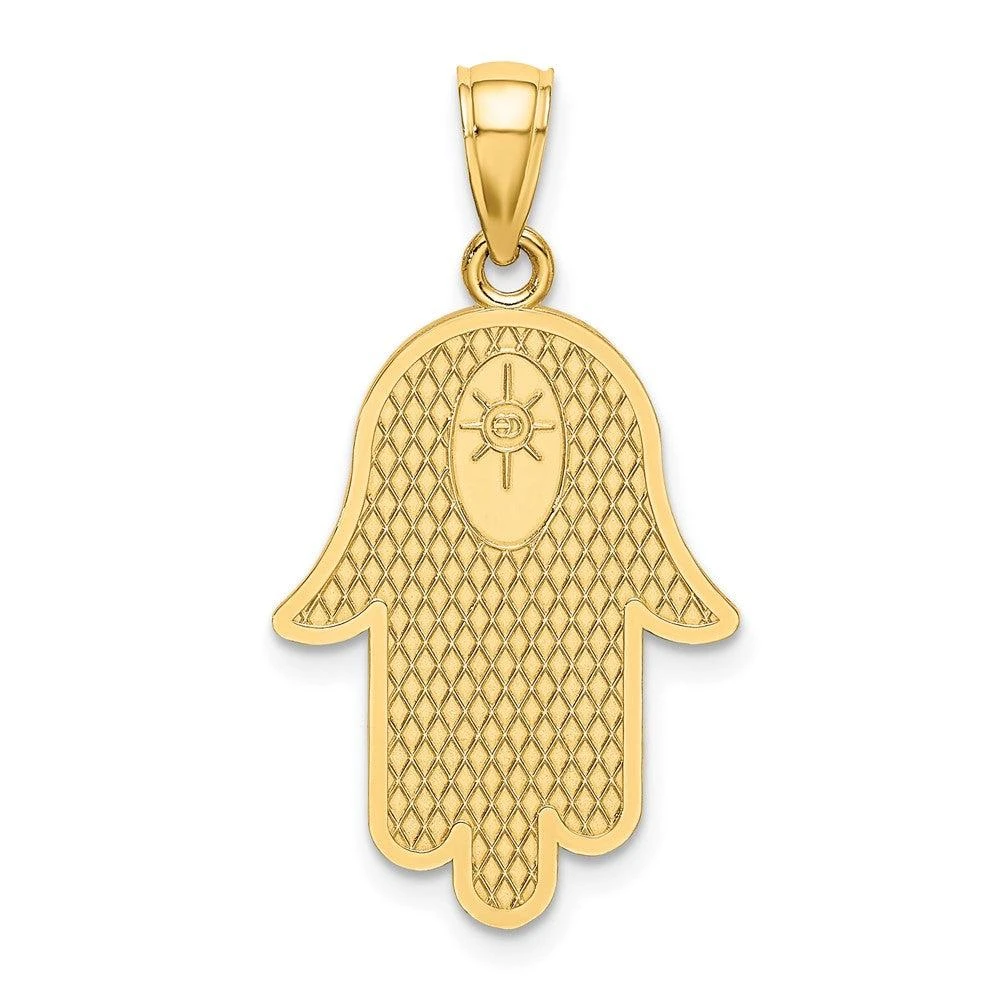 Diamond2Deal 10k Yellow Gold Hamsa Star Of David Charm 4