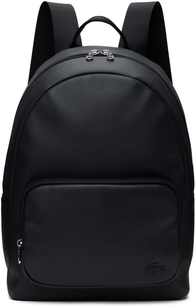 Lacoste Black Faux-Leather Backpack 1