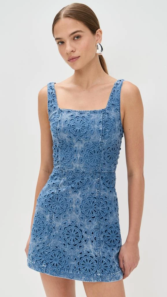 Alice + Olivia Maryann Floral Cutout Denim Dress 1