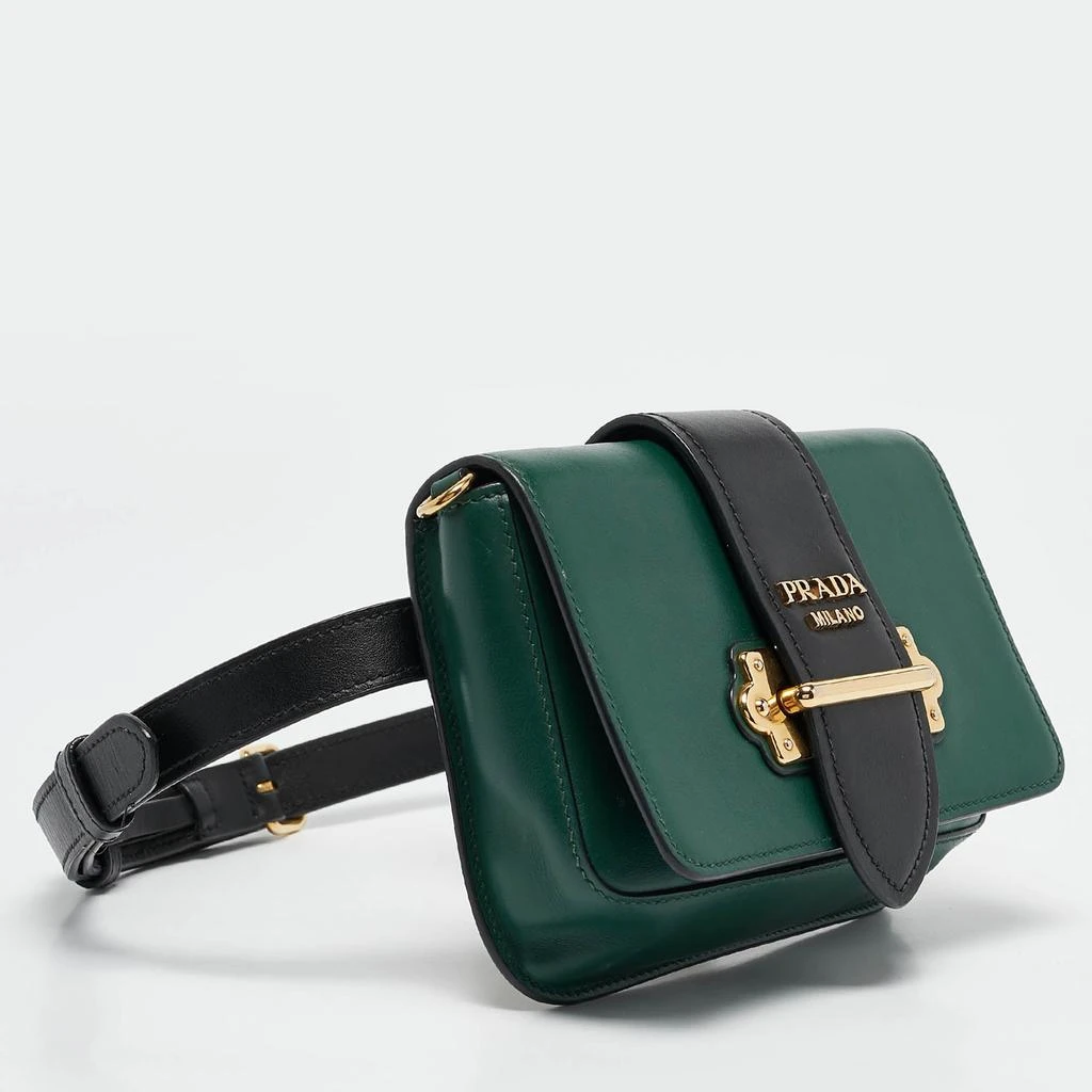 Prada  Green/black City Calf Leather Cahier Belt Bag 2